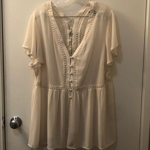 Ivory Babydoll Top - Torrid - Size 2